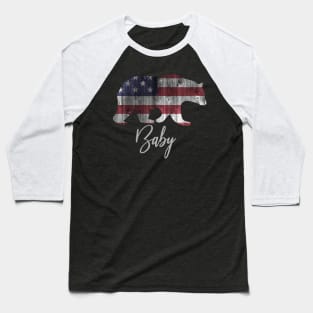 Baby Bear 4th of july flag american Baseball T-Shirt